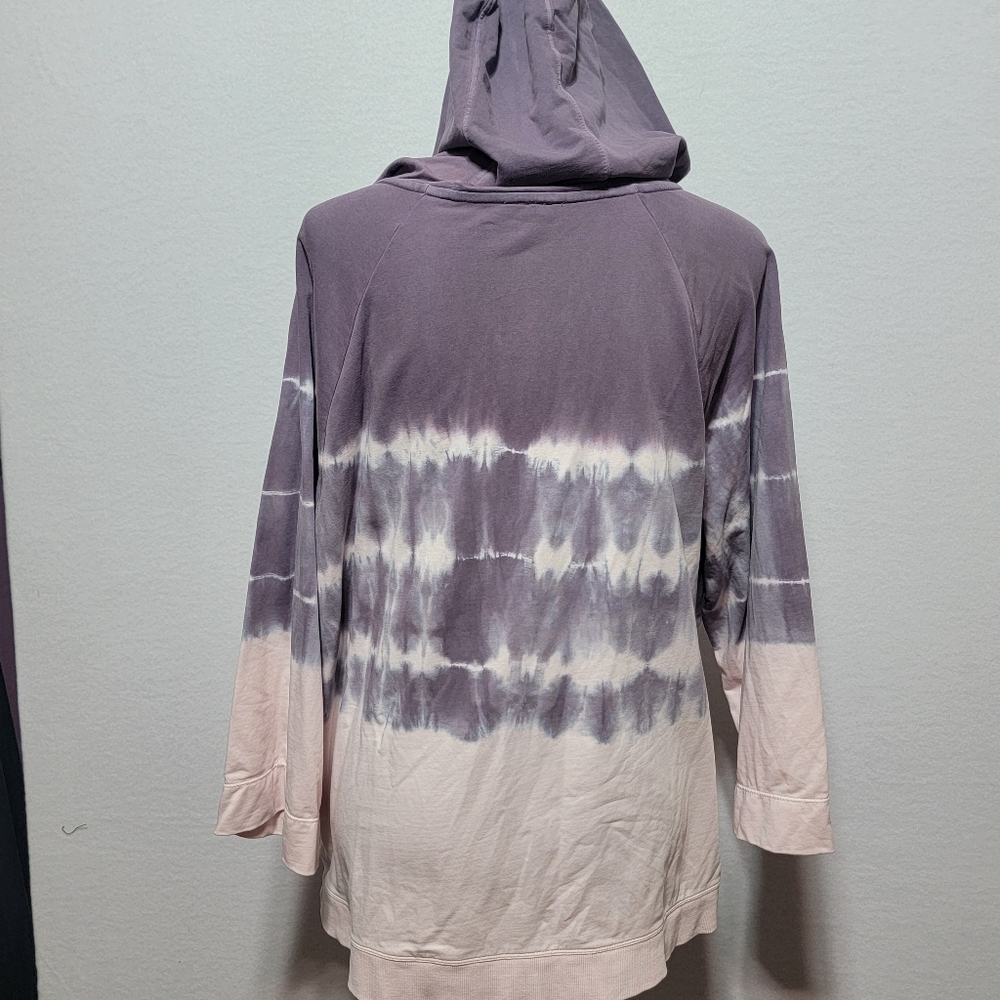 J. Jill Purple and Pink Tie-Dye Zip-Up Hoodie SIZE L Tall. #625 - Picture 5 of 6